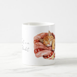 Katze in floraler Decke Kaffeetasse