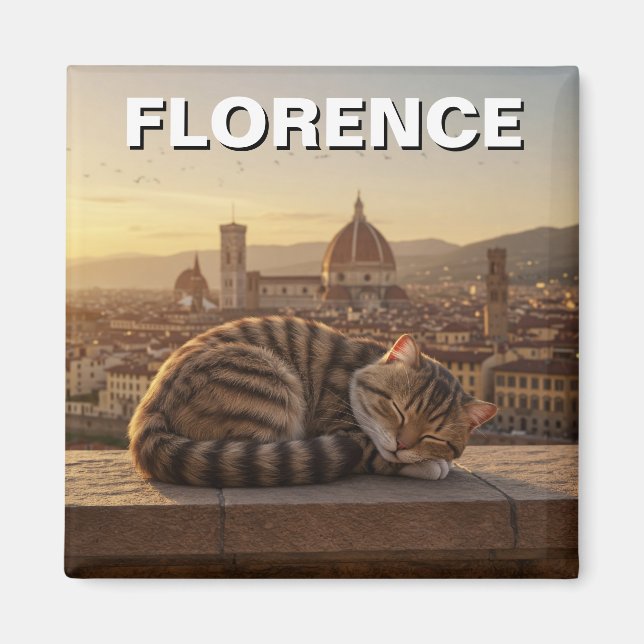 Katze in Florenz Italien Duomo Travel Magnet (Vorne)