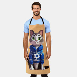 Katze in Hanukkah Sweater Schürze
