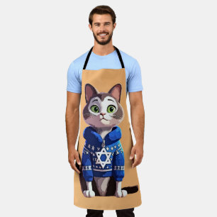 Katze in Hanukkah Sweater Schürze
