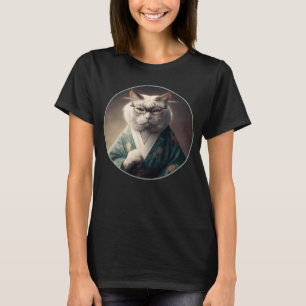 Katze in Kimono Karate Japanisch T-Shirt