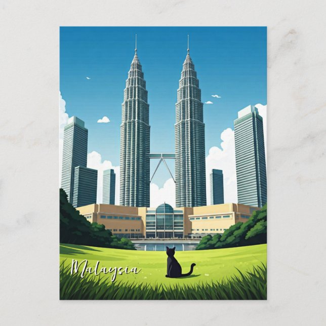 Katze in Kuala Lumpur Malaysia Postkarte (Vorderseite)