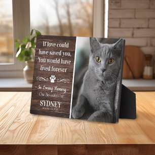 Katze In Liebe Erinnerungsfoto Rustikale Gedenktaf Fotoplatte