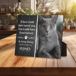 Katze In Loving Memory Foto Rustikales Erinnerungs Fotoplatte