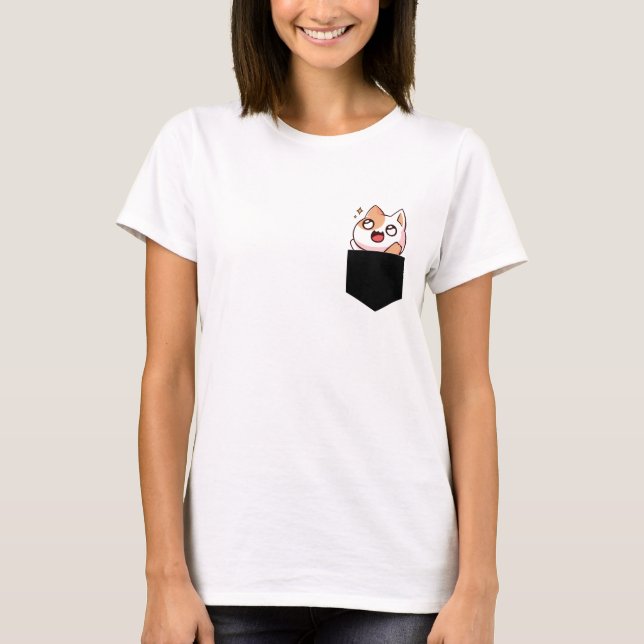 Katze in meinem Taschen T-Shirt (Vorderseite)