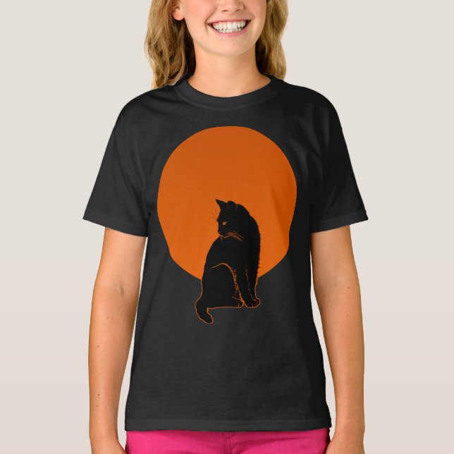 KATZE IN MONLIGHT T-Shirt (Vorderseite)