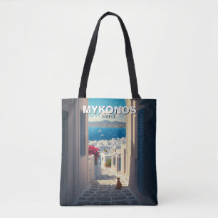 Katze in Mykonos Griechenland Kykladen Reise Tasche