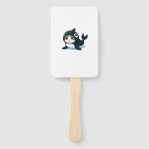 Katze in Orca Kostüm Fächer