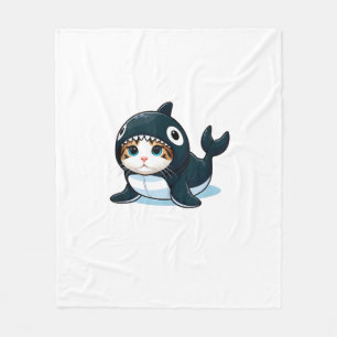 Katze in Orca Kostüm Fleecedecke
