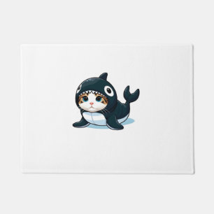 Katze in Orca Kostüm Fußmatte