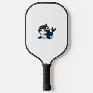 Katze in Orca Kostüm Pickleball Schläger