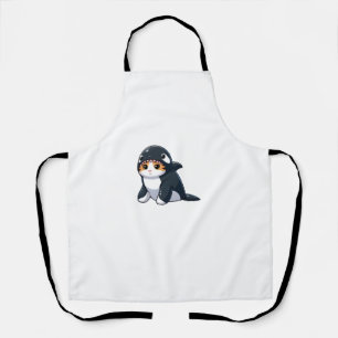 Katze in Orca Kostüm Schürze