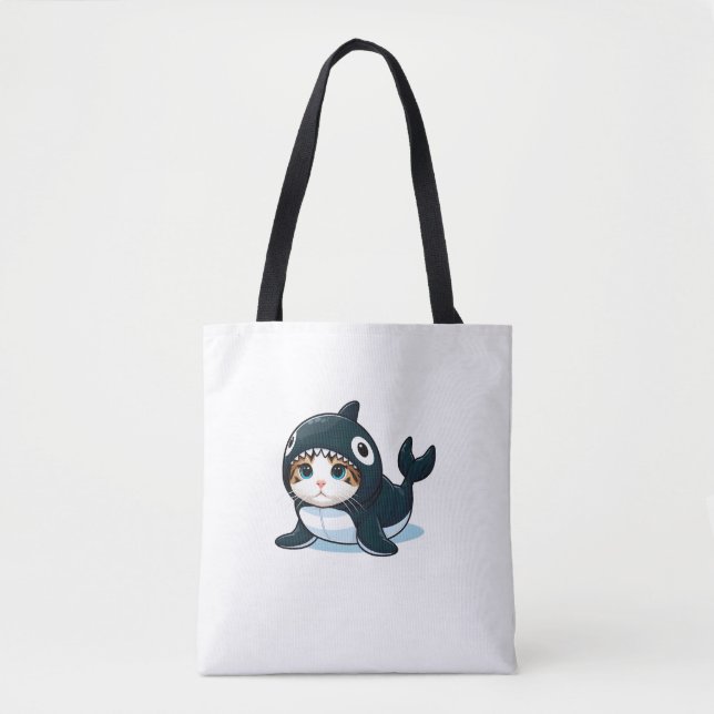 Katze in Orca Kostüm Tasche (Vorderseite)