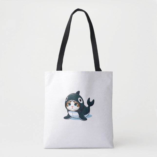 Katze in Orca Kostüm Tasche (Vorderseite)