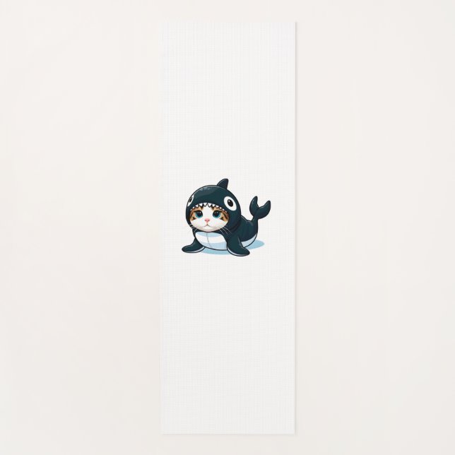 Katze in Orca Kostüm Yogamatte (Vorderseite)