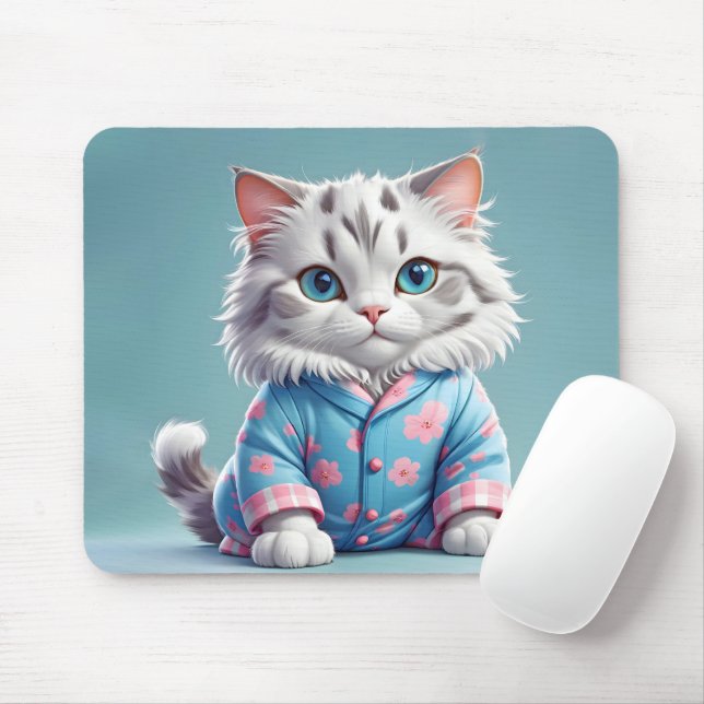 Katze in Pajamas Mousepad (Mit Mouse)