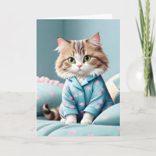Katze in Pajamas zum Geburtstag Karte