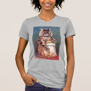 Katze in Papiertasche, Louis Wain T-Shirt