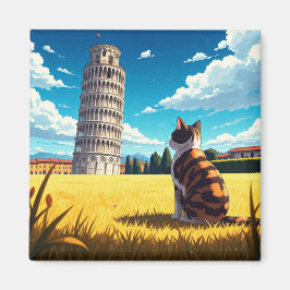 Katze in Pisa, Italien Magnet