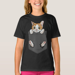 Katze in Pocket Niedliche Katzen Liebhaber    Pet  T-Shirt