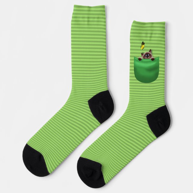 Katze in Pocket Socken (Linkes Detail)