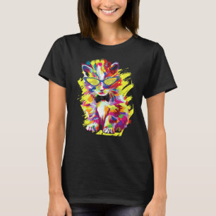 Katze in Pop Farben farbenfroh Meow Trendsetter T-Shirt