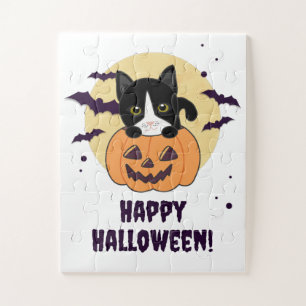 Katze in Pumpkin Sweet Cats Happy Halloween Jigsaw