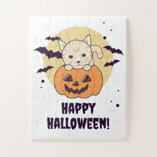 Katze in Pumpkin Sweet Cats Happy Halloween Jigsaw