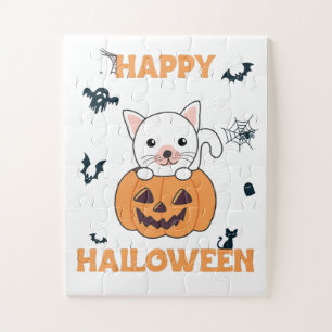 Katze in Pumpkin Sweet Cats Happy Halloween Jigsaw