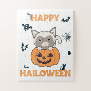 Katze in Pumpkin Sweet Cats Happy Halloween Jigsaw
