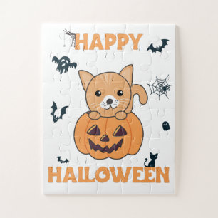 Katze in Pumpkin Sweet Cats Happy Halloween Jigsaw