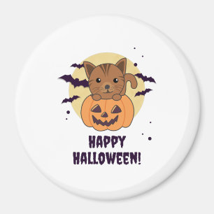 Katze in Pumpkin Sweet Cats Happy Halloween Magnet
