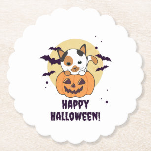 Katze in Pumpkin Sweet Cats Happy Halloween Untersetzer