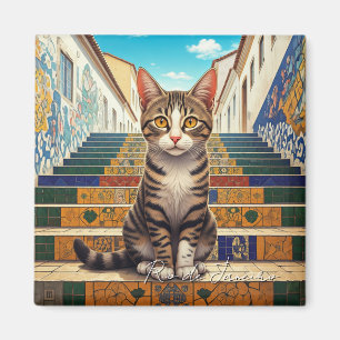 Katze in Rio de Janeiro Lapa Escadaria Selaron Ste Magnet