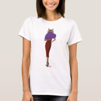 Katze in rotem Kleid