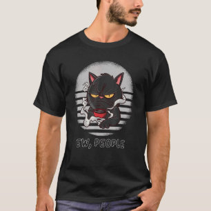 Katze in schlechter Laune, graue und schlecht gemä T-Shirt