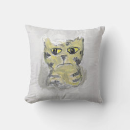 Katze in schneevolkstümlichem Winterdesign Kissen