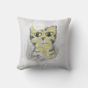 Katze in schneevolkstümlichem Winterdesign Kissen