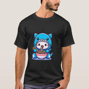 Katze in Shark Kostüm Witziges Halloween-Kostüm T-Shirt