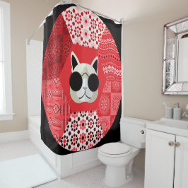 Katze in Sonnenbrille Duschvorhang