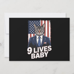 Katze in Suite mit Trump-Haar Amerikanische Flagge Einladung