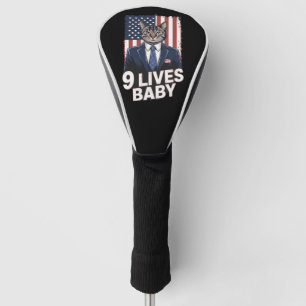 Katze in Suite mit Trump-Haar Amerikanische Flagge Golf Headcover