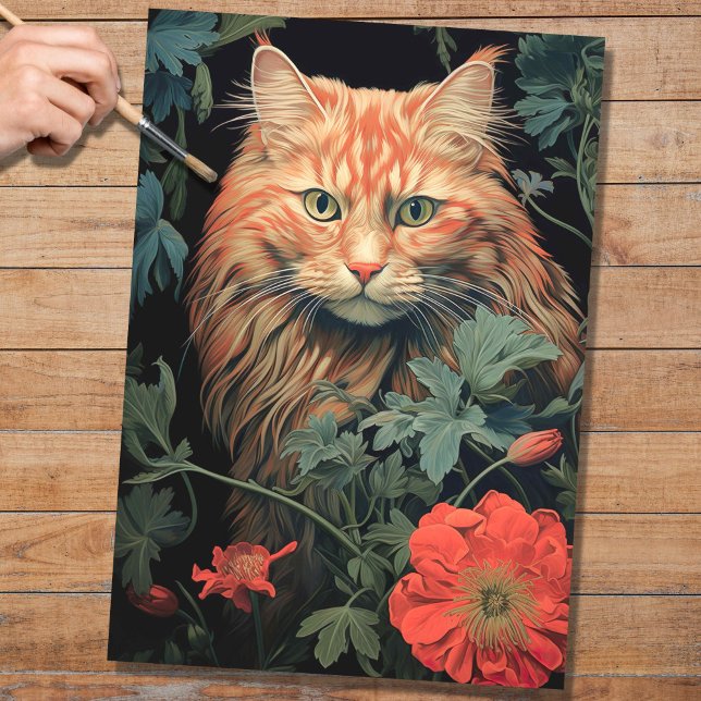 Katze in Tapestry 2 Decoupage Paper Seidenpapier (Von Creator hochgeladen)