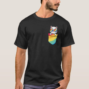 Katze In Tasche Gay Pride Lgbtq Regenbogenflagge S T-Shirt
