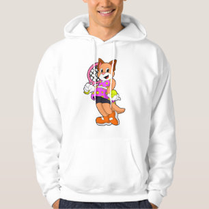 Katze in Tennis mit Tennisschläger Hoodie