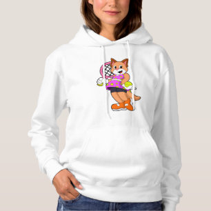 Katze in Tennis mit Tennisschläger Hoodie
