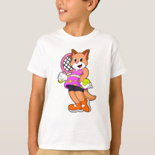 Katze in Tennis mit Tennisschläger T-Shirt