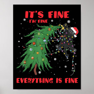Katze in Weihnachtslichter verheddert Mir gehts gu Poster