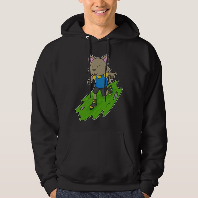 Katze Inline-Skating Rollschuhe Sport Hoodie (Vorderseite)