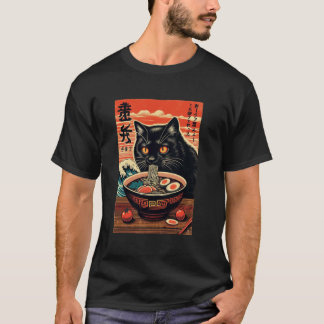 Katze isst Ramen, Katzenliebhaber, japanischer Sti T-Shirt